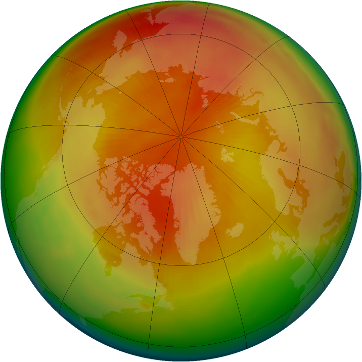 Arctic ozone map for March 1987
